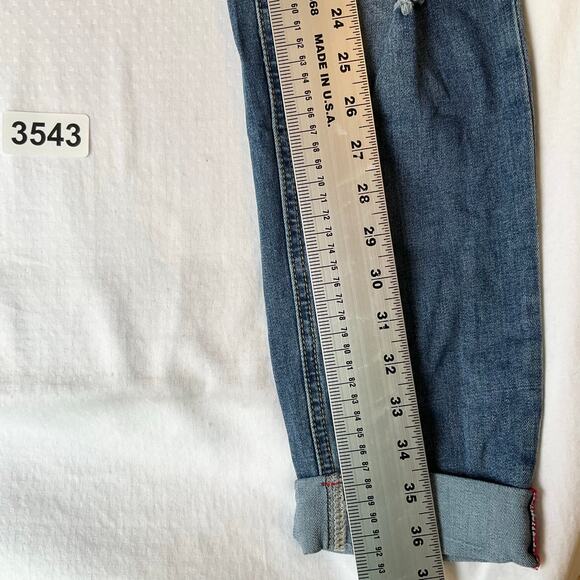 Angel Kiss Women Skinny Jeans size 18 Blue Mid Rise Stretch Frayed Patches USA - Picture 3 of 11